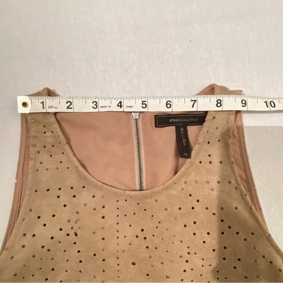 BCBGMaxAzria "Faux" Suede Caralyn Laser Cut Drape Back Tank Top, Size XS - Picture 12 of 14